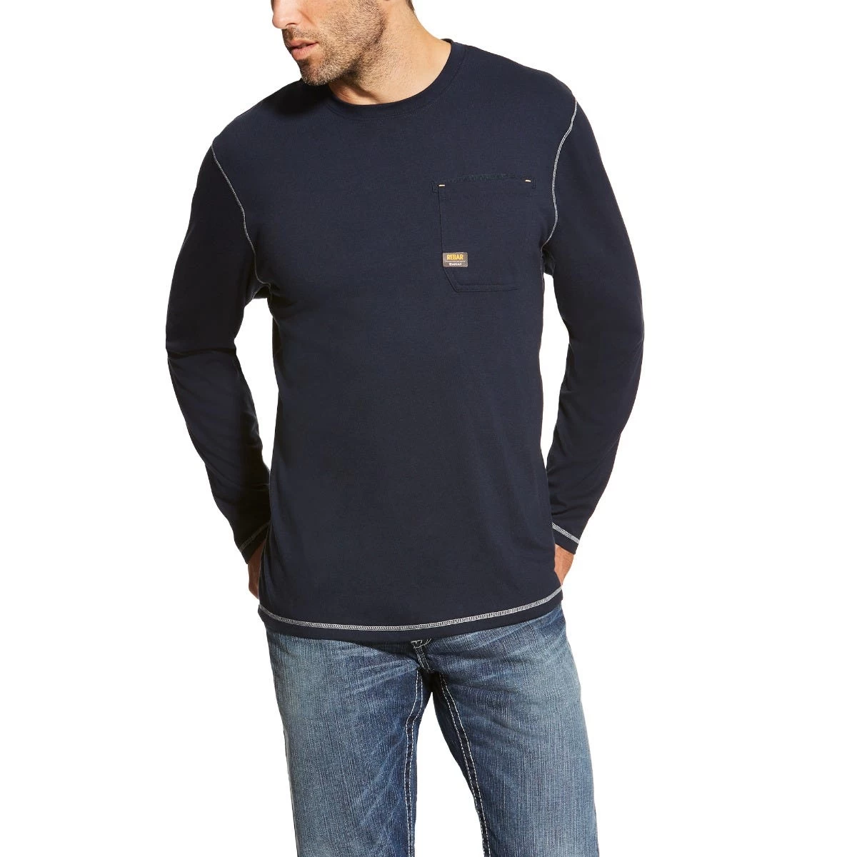 Ariat Rebar Shirt: Men's 10019058 Navy Workman T-Shirt 3 Ariat Rebar Shirt: Men's 10019058 Navy Workman T-Shirt