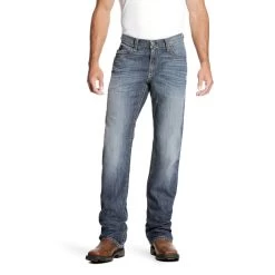 Ariat Work FR: Men's FR 10023467 Bryce M4 Low Rise Stretch DuraLight Boot Cut Jeans -Work Clothes Discount Store 10023467 front
