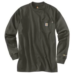 Carhartt Force Shirts: Men's 100235 OLV Olive Flame Resistant Force Work Shirt