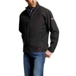 Ariat Work FR Jackets: Men's 10024027 Black FR Vernon Waterproof Jacket