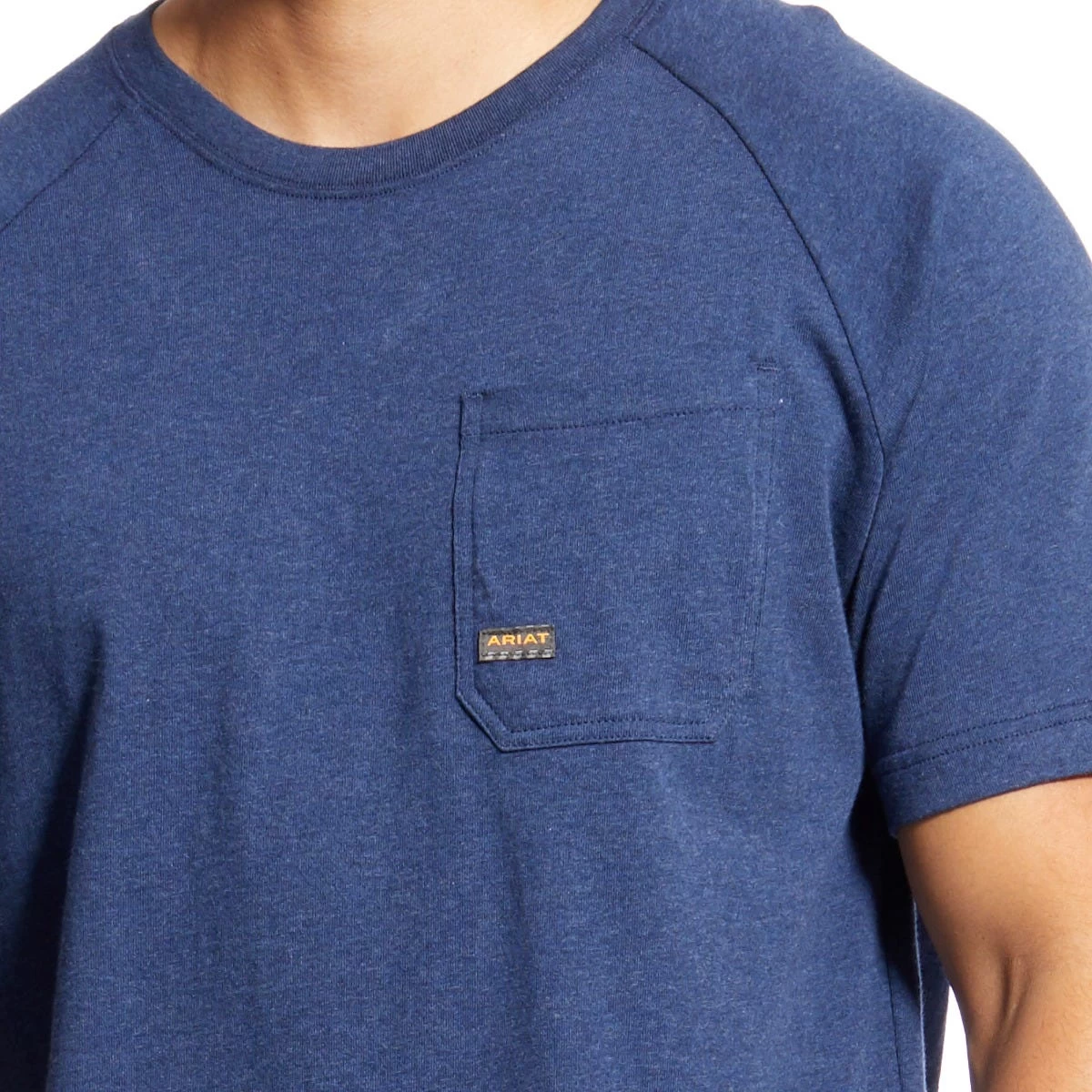 Ariat Rebar Shirt: Men's 10025378 Navy Heather Rebar Cotton Strong T-Shirt 4 Ariat Rebar Shirt: Men's 10025378 Navy Heather Rebar Cotton Strong T-Shirt - Image 2