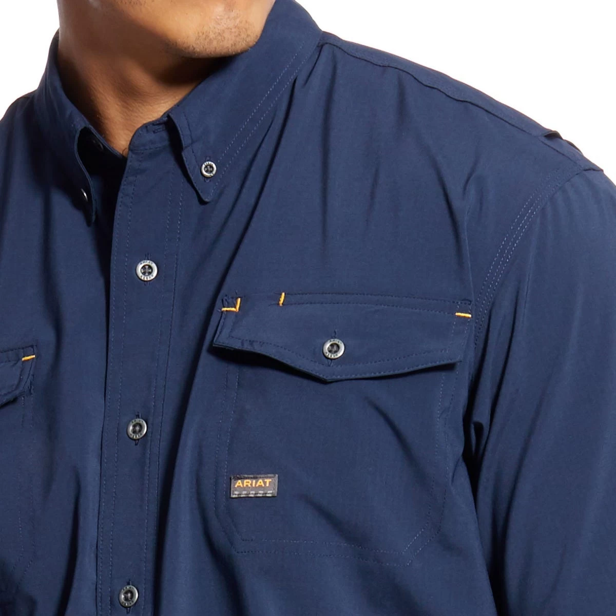 Ariat Rebar Shirts: Men's 10025388 Navy VentTEK DuraStretch Tough Work Shirt 4 Ariat Rebar Shirts: Men's 10025388 Navy VentTEK DuraStretch Tough Work Shirt - Image 2