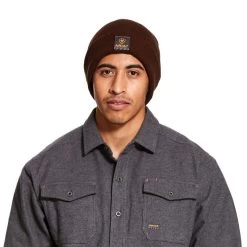 Ariat Rebar Hats: Men's 10027795 Brown Watch Cap