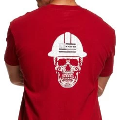 Ariat Rebar Shirt: Men's 10030302 Rio Red Rebar Cotton Strong Roughneck Graphic T-Shirt