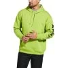 Ariat Rebar Sweatshirts: Men's 10032994 Lime Heather/ Black Rebar Graphic Hoodie -Work Clothes Discount Store 10032994 front