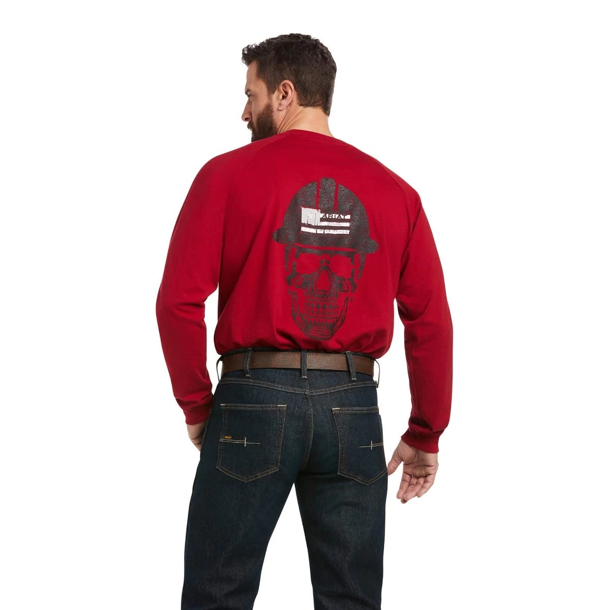 Ariat Rebar Shirts: Men's 10037655 Rio Red Cotton Strong Roughneck Graphic Long Sleeve T-Shirt 4 Ariat Rebar Shirts: Men's 10037655 Rio Red Cotton Strong Roughneck Graphic Long Sleeve T-Shirt - Image 2