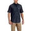 Carhartt Men's Shirt: 102537 412 Navy Short Sleeve Rugged Professional -Work Clothes Discount Store 102537412