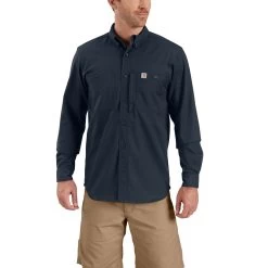 Carhartt Shirt Men's: 102538 412 Navy Long Sleeve Rugged Professional