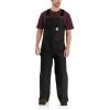 Carhartt Overalls: Men's 104031 BLK Black Insulated Loose Fit Washed Duck Overalls -Work Clothes Discount Store 104031blk