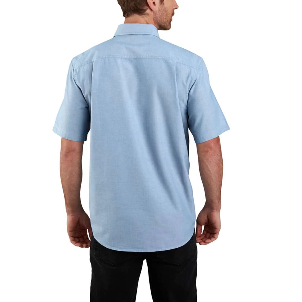 Carhartt Shirt: Men's 104369 CBL Blue Chambray Midweight Short Sleeve Button Down Shirt 4 Carhartt Shirt: Men's 104369 CBL Blue Chambray Midweight Short Sleeve Button Down Shirt - Image 2