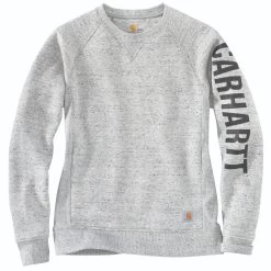 Carhartt Sweatshirts: Women's 104410 E07 Asphalt Heather Nep Crewneck Relaxed Fit Graphic Sweatshirt