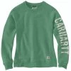 Carhartt Sweatshirts: Women's 104410 G59 Boreal Heather Crewneck Relaxed Fit Graphic Sweatshirt -Work Clothes Discount Store 104410 g59 wf20