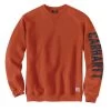 Carhartt Sweatshirts: Men's 104904 Q15 Jasper Heather Crewneck Midweight Loose Fit Sleeve Graphic Sweatshirt -Work Clothes Discount Store 104904 q15