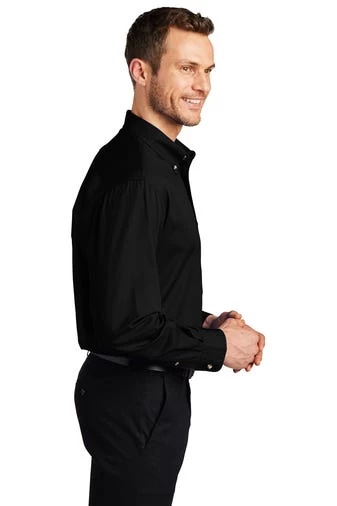 Port Authority Shirts: Men's S600T BK Black Button Down Long Sleeve Twill Shirt 5 Port Authority Shirts: Men's S600T BK Black Button Down Long Sleeve Twill Shirt - Image 3