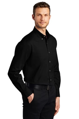 Port Authority Shirts: Men's S600T BK Black Button Down Long Sleeve Twill Shirt 4 Port Authority Shirts: Men's S600T BK Black Button Down Long Sleeve Twill Shirt - Image 2