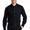 Port Authority Shirts: Men's S600T CNVY Classic Navy Button Down Long Sleeve Twill Shirt -Work Clothes Discount Store 105 clscnavy 1 tls600tclscnavymodelfront2 337w