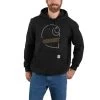 Carhartt Sweatshirts: Men's 105192 BLK Black Loose Fit Midweight Carhartt C Graphic Sweatshirt -Work Clothes Discount Store 105192 blk