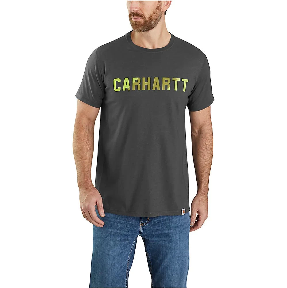 Carhartt Force Shirts: Men's 105203 CRH Carbon Heather Relaxed Fit Block Logo Graphic T-Shirt 3 Carhartt Force Shirts: Men's 105203 CRH Carbon Heather Relaxed Fit Block Logo Graphic T-Shirt