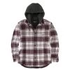 Carhartt Shirts: Men's 105621 W03 Malt Rugged Flex Flannel Fleece Lined Hooded Shirt Jacket -Work Clothes Discount Store 105621 w03 mf22 e