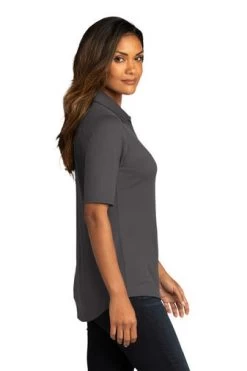 Port Authority Shirts: Women's LK682 GPH Graphite City Stretch Top -Work Clothes Discount Store 10863 graphite 3 lk682graphitemodelside 337w