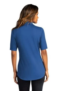 Port Authority Shirts: Women's LK682 TB True Blue Navy City Stretch Top -Work Clothes Discount Store 10863 trueblue 2 lk682truebluemodelback 337w