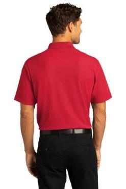Port Authority Shirts: Men's K810 RRD Rich Red SuperPro React Polo Shirt -Work Clothes Discount Store 10871 richred 2 k810richredmodelback 337w