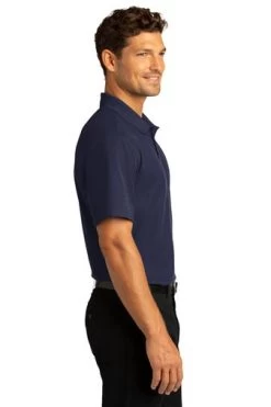 Port Authority Shirts: Men's K810 TNVY True Navy SuperPro React Polo Shirt -Work Clothes Discount Store 10871 truenavy 3 k810truenavymodelside 337w