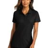 Port Authority Shirts: Women's LK810 DBK Deep Black SuperPro React Polo Shirt -Work Clothes Discount Store 10874 deepblack 1 lk810deepblackmodelfront 337w