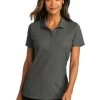 Port Authority Shirts: Women's LK810 SGY Storm Grey SuperPro React Polo Shirt -Work Clothes Discount Store 10874 stormgrey 1 lk810stormgreymodelfront 337w