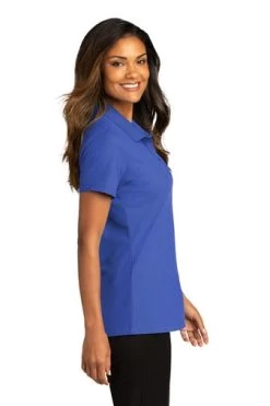 Port Authority Shirts: Women's LK810 TRYL True Royal SuperPro React Polo Shirt -Work Clothes Discount Store 10874 trueroyal 3 lk810trueroyalmodelside 337w