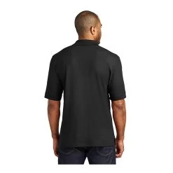Port Authority Shirts: Men's K500P BLK Black Silk Touch Polo Pocket Shirt -Work Clothes Discount Store 112 black 2 k500pblackmodelback3 337wedit