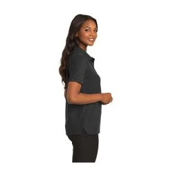 Port Authority Shirts: Women's L500 BLK Black Ladies Silk Touch Polo Shirt -Work Clothes Discount Store 1407 black 3 l500blackmodelside2 337wedit