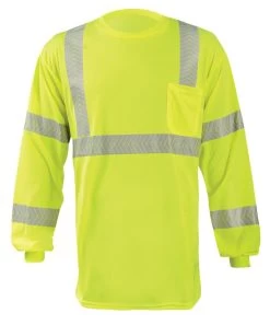 OccuNomix Shirts: Men's LUX TLSP3B Yellow Segmented Tape Long Sleeve Class 3 T-Shirt