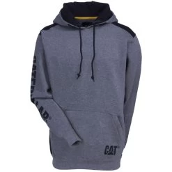 CAT Apparel Sweatshirts: Men's 1910802 004 Grey Logo Panel Hooded Sweatshirt 11 CAT Apparel Sweatshirts: Men's 1910802 004 Grey Logo Panel Hooded Sweatshirt -Work Clothes Discount Store 1910802 004 5 1