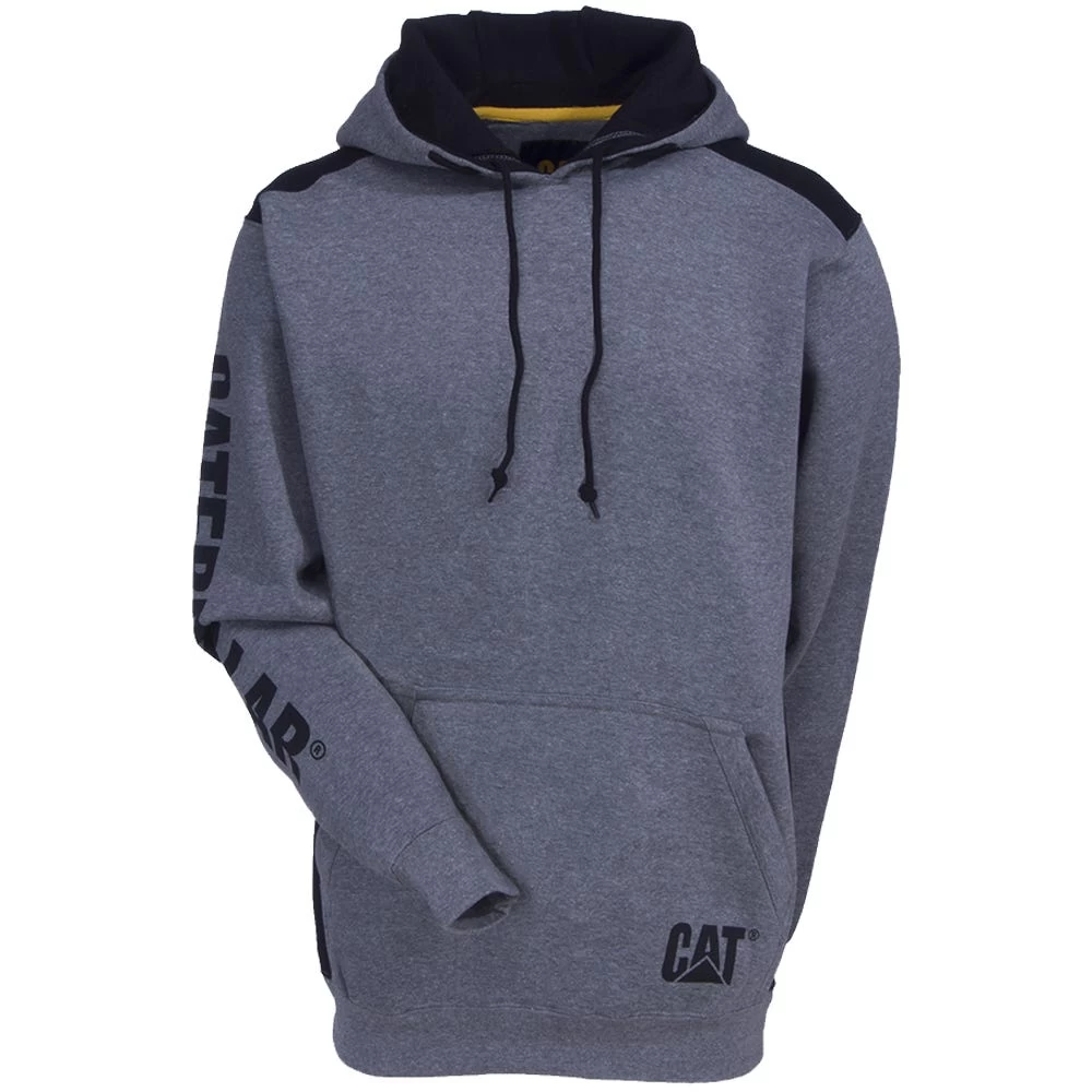 CAT Apparel Sweatshirts: Men's 1910802 004 Grey Logo Panel Hooded Sweatshirt 7 CAT Apparel Sweatshirts: Men's 1910802 004 Grey Logo Panel Hooded Sweatshirt - Image 5