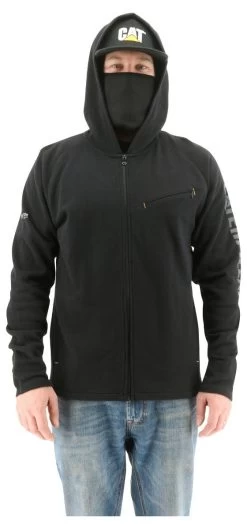 CAT Apparel: Men's 2910489 10121 Pitch Black Viraloff Hooded Sweatshirt