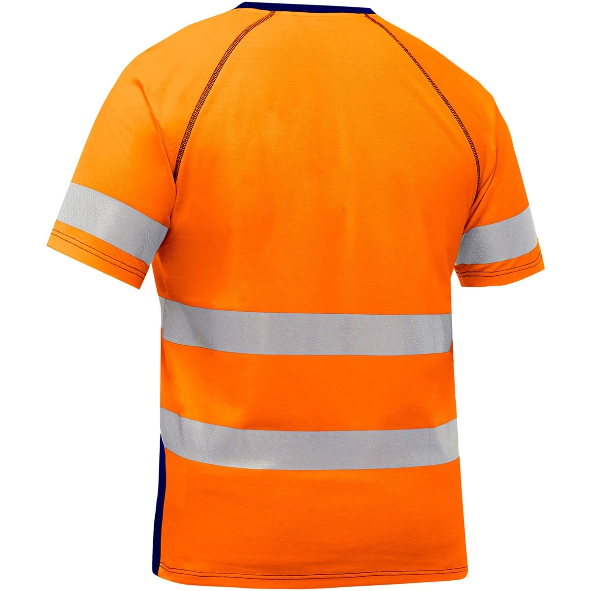 Bisley By PIP Shirts: Men's 312M1118T ON Orange Navy Bottom ANSI Type R Class 2 Short Sleeve T-Shirt 4 Bisley By PIP Shirts: Men's 312M1118T ON Orange Navy Bottom ANSI Type R Class 2 Short Sleeve T-Shirt - Image 2