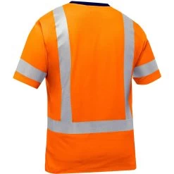 Bisley By PIP Shirts: Men's 313M1118H O Orange ANSI Type R Class 3 Short Sleeve T-Shirt -Work Clothes Discount Store 313m1118h o omb