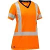 Bisley By PIP Shirts: Women's 313W1118H O Orange ANSI Type R Class 2 Short Sleeve V Neck T-Shirt 1 Bisley By PIP Shirts: Women's 313W1118H O Orange ANSI Type R Class 2 Short Sleeve V Neck T-Shirt -Work Clothes Discount Store 313w1118h o omf