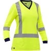 Bisley By PIP Shirts: Women's 313W6118X Y Yellow ANSI Type R Class 3 CSA Z96 X-Back Long Sleeve Shirt 2 Bisley By PIP Shirts: Women's 313W6118X Y Yellow ANSI Type R Class 3 CSA Z96 X-Back Long Sleeve Shirt -Work Clothes Discount Store 313w6118x y omf