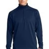Sport-Tek Sweatshirts: Men's F247 NVY True Navy Tech Fleece 1/4-Zip Pullover -Work Clothes Discount Store 4718 truenavy 1 f247truenavymodelfront1 337w