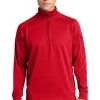 Sport-Tek Sweatshirts: Men's F247 RED True Red Tech Fleece 1/4-Zip Pullover -Work Clothes Discount Store 4718 truered 1 f247trueredmodelfront1 337w
