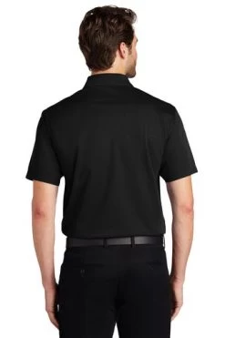 Port Authority Shirts: Men's K527 BLK Black Tech Pique Polo -Work Clothes Discount Store 4724 black 2 k527blackmodelback1 337w
