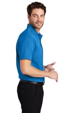 Port Authority Shirts: Men's K527 VB Vivid Blue Tech Pique Polo -Work Clothes Discount Store 4724 vividblue 3 k527vividbluemodelside1 1200w