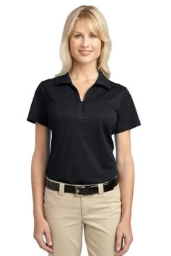Port Authority Shirts: Women's L527 BLK Black Tech Pique Polo