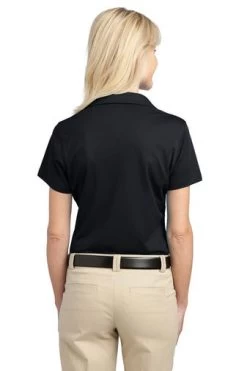 Port Authority Shirts: Women's L527 BLK Black Tech Pique Polo -Work Clothes Discount Store 4725 black 2 l527blackmodelback 337w