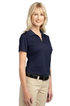 Port Authority Shirts: Women's L527 DNY Dark Navy Tech Pique Polo -Work Clothes Discount Store 4725 darknavy 4 l527darknavymodel3q 337w