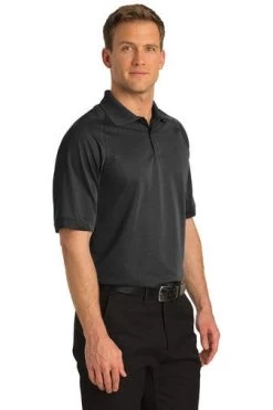 Port Authority Shirts: Men's TLK525 BLK Black Tall Dry Zone Ottoman Polo -Work Clothes Discount Store 5622 black 4 tlk525blackmodel3q2 337w