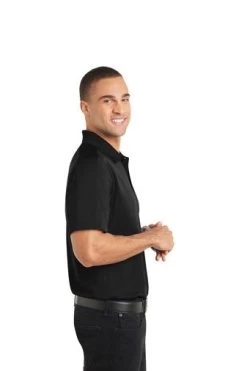 Port Authority Shirts: Men's K569 BLK Black Diamond Jacquard Polo 8 Port Authority Shirts: Men's K569 BLK Black Diamond Jacquard Polo -Work Clothes Discount Store 6589 black 3 k569blackmodelside 337w