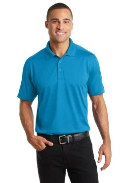 Port Authority Shirts: Men's K569 BW Blue Wake Diamond Jacquard Polo